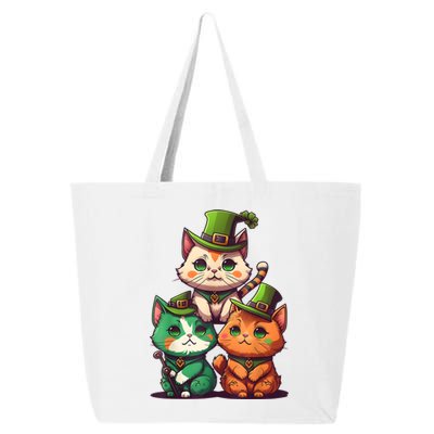 Leprechaun Gnome Cats St Patricks Day Cat Lover 25L Jumbo Tote