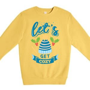 Lets Get Cozy Christmas Santa Holiday Xmas Gift Premium Crewneck Sweatshirt