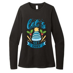 Lets Get Cozy Christmas Santa Holiday Xmas Gift Womens CVC Long Sleeve Shirt