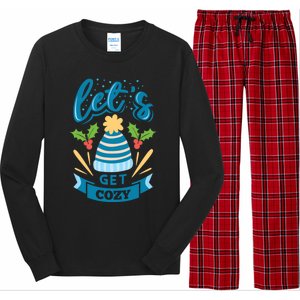 Lets Get Cozy Christmas Santa Holiday Xmas Gift Long Sleeve Pajama Set