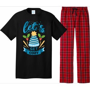 Lets Get Cozy Christmas Santa Holiday Xmas Gift Pajama Set