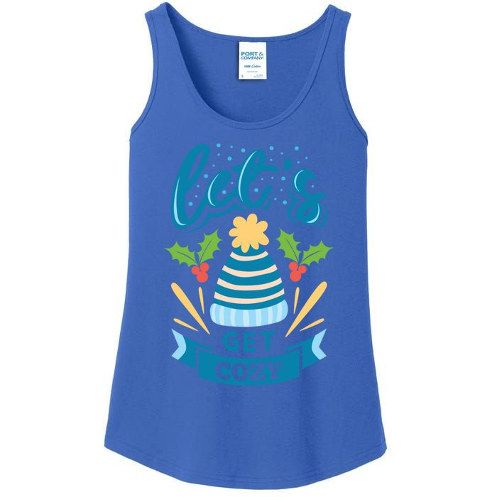 Lets Get Cozy Christmas Santa Holiday Xmas Gift Ladies Essential Tank