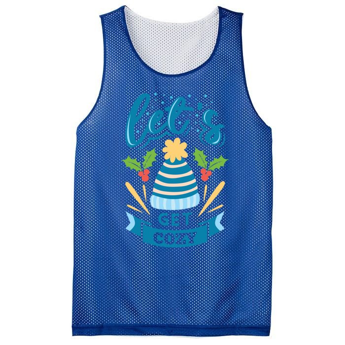 Lets Get Cozy Christmas Santa Holiday Xmas Gift Mesh Reversible Basketball Jersey Tank