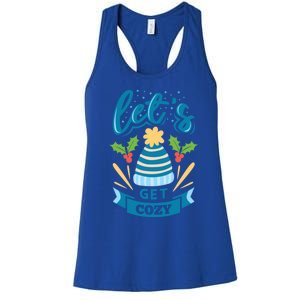 Lets Get Cozy Christmas Santa Holiday Xmas Gift Women's Racerback Tank