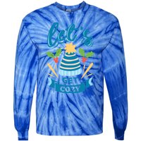 Lets Get Cozy Christmas Santa Holiday Xmas Gift Tie-Dye Long Sleeve Shirt