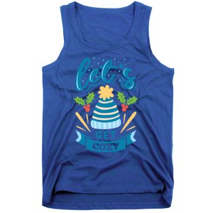 Lets Get Cozy Christmas Santa Holiday Xmas Gift Tank Top