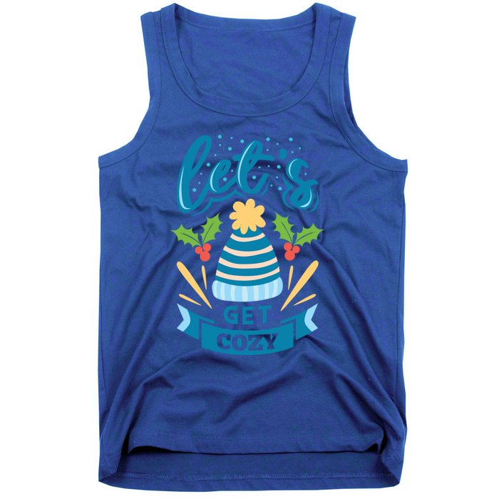 Lets Get Cozy Christmas Santa Holiday Xmas Gift Tank Top