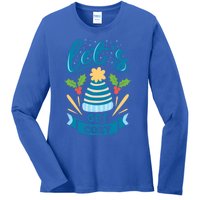 Lets Get Cozy Christmas Santa Holiday Xmas Gift Ladies Long Sleeve Shirt