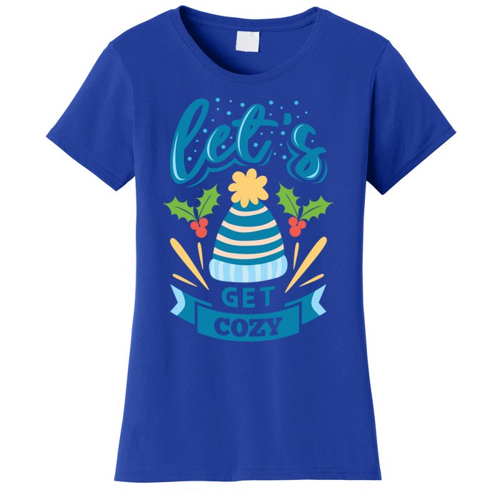 Lets Get Cozy Christmas Santa Holiday Xmas Gift Women's T-Shirt