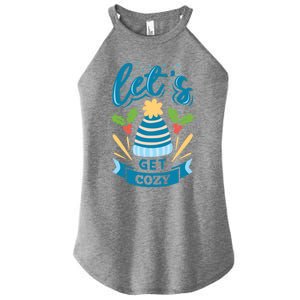 Lets Get Cozy Christmas Santa Holiday Xmas Gift Women's Perfect Tri Rocker Tank