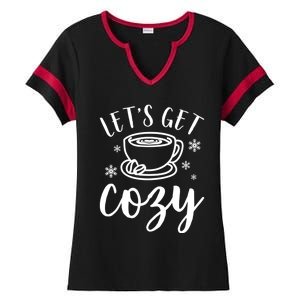 LetS Get Cozy Coffee Merry Christmas Winter Holiday Season Gift Ladies Halftime Notch Neck Tee