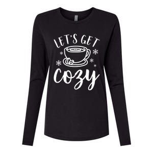 LetS Get Cozy Coffee Merry Christmas Winter Holiday Season Gift Womens Cotton Relaxed Long Sleeve T-Shirt