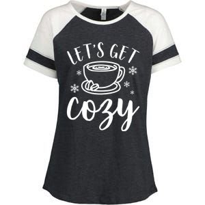 LetS Get Cozy Coffee Merry Christmas Winter Holiday Season Gift Enza Ladies Jersey Colorblock Tee