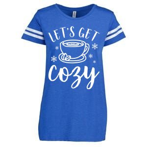 LetS Get Cozy Coffee Merry Christmas Winter Holiday Season Gift Enza Ladies Jersey Football T-Shirt