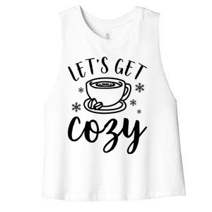 LetS Get Cozy Coffee Merry Christmas Winter Holiday Season Gift Women's Racerback Cropped Tank