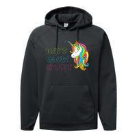 Let's Glow Crazy Glow Party Unicorn Lover Birthday Performance Fleece Hoodie