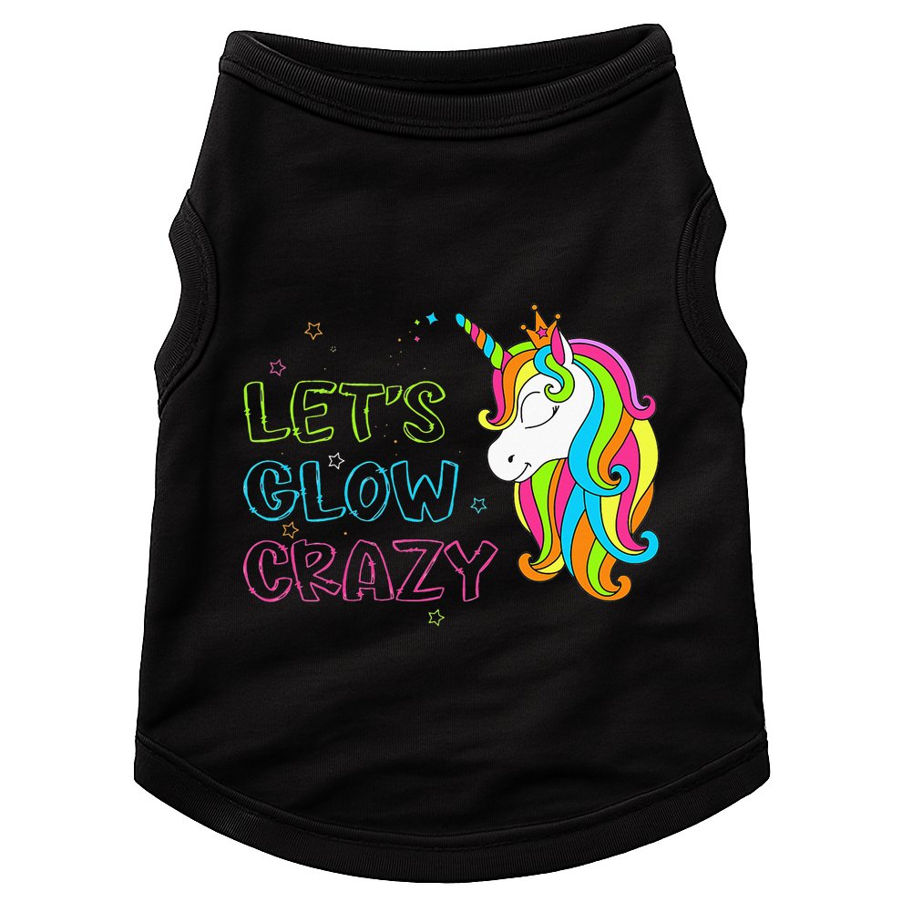 Let's Glow Crazy Glow Party Unicorn Lover Birthday Doggie Tank