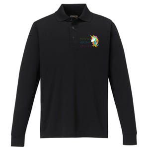 Let's Glow Crazy Glow Party Unicorn Lover Birthday Performance Long Sleeve Polo