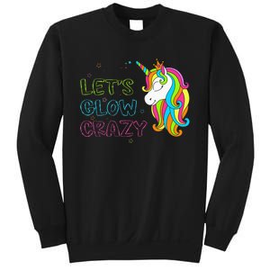 Let's Glow Crazy Glow Party Unicorn Lover Birthday Sweatshirt