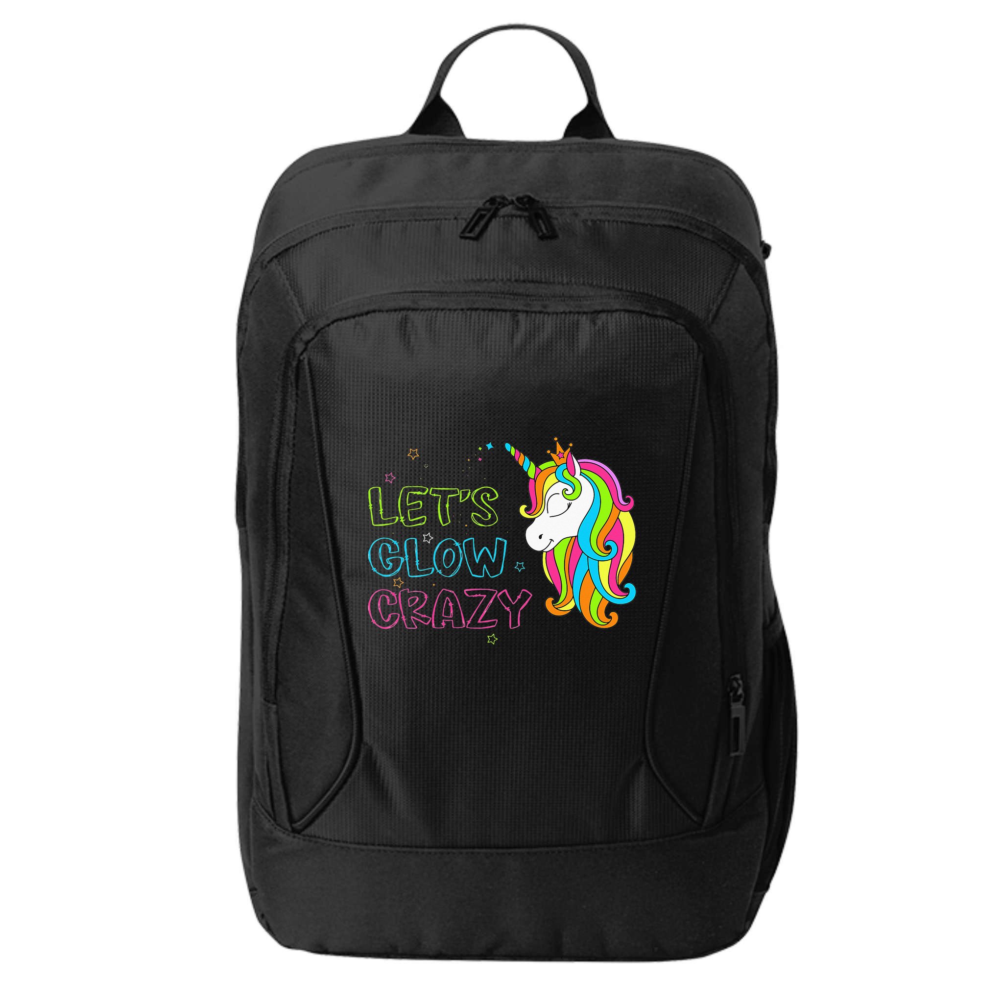 Let's Glow Crazy Glow Party Unicorn Lover Birthday City Backpack
