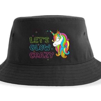 Let's Glow Crazy Glow Party Unicorn Lover Birthday Sustainable Bucket Hat