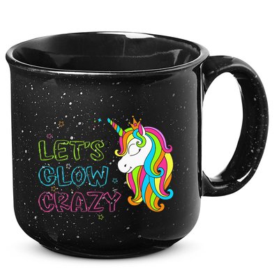 Let's Glow Crazy Glow Party Unicorn Lover Birthday 15oz Campfire Ceramic Mug