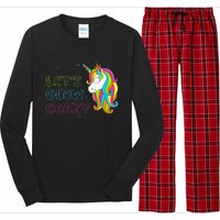 Let's Glow Crazy Glow Party Unicorn Lover Birthday Long Sleeve Pajama Set