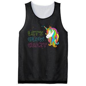 Let's Glow Crazy Glow Party Unicorn Lover Birthday Mesh Reversible Basketball Jersey Tank