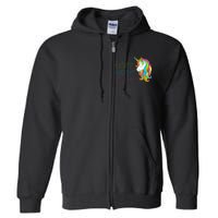 Let's Glow Crazy Glow Party Unicorn Lover Birthday Full Zip Hoodie