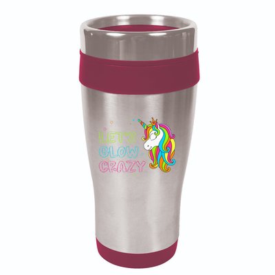 Let's Glow Crazy Glow Party Unicorn Lover Birthday 16oz Travel Tumbler