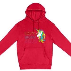 Let's Glow Crazy Glow Party Unicorn Lover Birthday Premium Pullover Hoodie