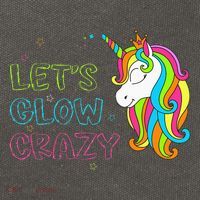 Let's Glow Crazy Glow Party Unicorn Lover Birthday Cotton Canvas Backpack