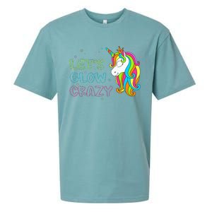 Let's Glow Crazy Glow Party Unicorn Lover Birthday Sueded Cloud Jersey T-Shirt