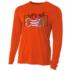 LetS Get Cozy Cute Christmas Leopard Pattern Cute Gift Cooling Performance Long Sleeve Crew