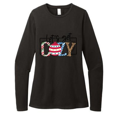 LetS Get Cozy Cute Christmas Leopard Pattern Cute Gift Womens CVC Long Sleeve Shirt