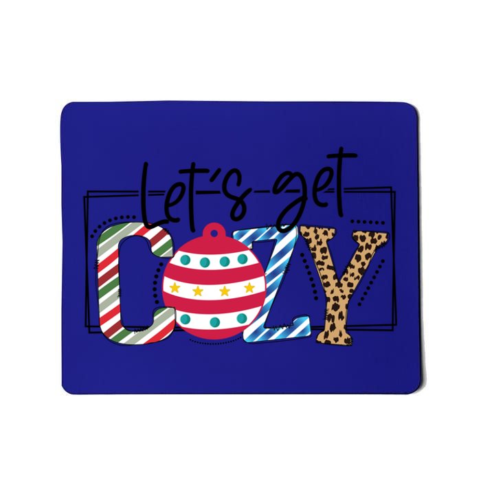 LetS Get Cozy Cute Christmas Leopard Pattern Cute Gift Mousepad