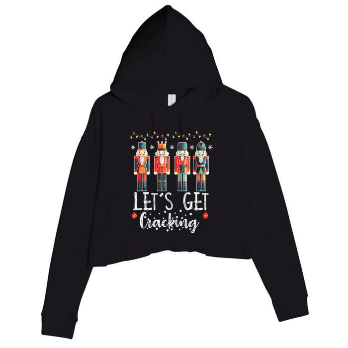 Lets Get Cracking Christmas Nutcracker Ballet Crop Fleece Hoodie