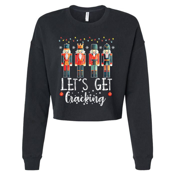 Lets Get Cracking Christmas Nutcracker Ballet Cropped Pullover Crew