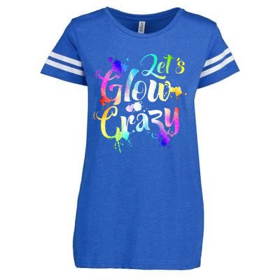 Let Glow Crazy Retro Colorful Quote Group Team Tie Dye Enza Ladies Jersey Football T-Shirt