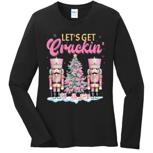 Lets Get Crackin Three Nutcrackers Christmas Ladies Long Sleeve Shirt