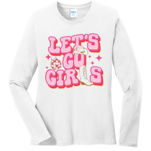 Let's Go Cowgirl Hat Cowboy Boots Bachelorette Party Ladies Long Sleeve Shirt