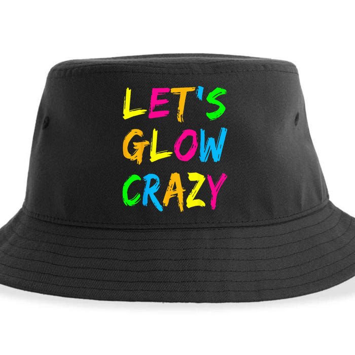 Lets Glow Crazy Glow Party 80s Retro Costume Party Lover Sustainable Bucket Hat