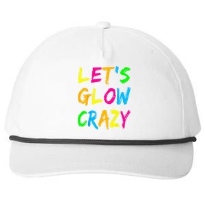 Lets Glow Crazy Glow Party 80s Retro Costume Party Lover Snapback Five-Panel Rope Hat