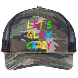 Lets Glow Crazy Glow Party 80s Retro Costume Party Lover Retro Rope Trucker Hat Cap