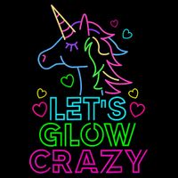 Let's Glow Crazy Glow Party 80s Retro Unicorn Costume Funny Sustainable Bucket Hat