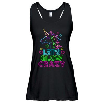 Let's Glow Crazy Glow Party 80s Retro Unicorn Costume Funny Ladies Essential Flowy Tank