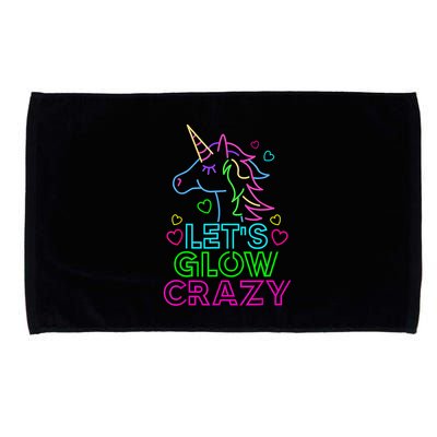 Let's Glow Crazy Glow Party 80s Retro Unicorn Costume Funny Microfiber Hand Towel