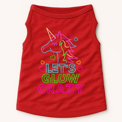 Let's Glow Crazy Glow Party 80s Retro Unicorn Costume Funny Doggie Tank