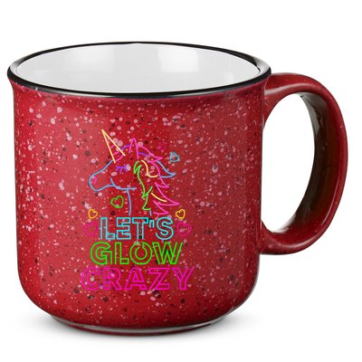 Let's Glow Crazy Glow Party 80s Retro Unicorn Costume Funny 15oz Campfire Ceramic Mug