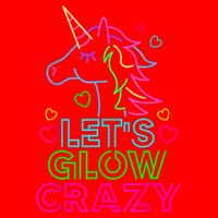 Let's Glow Crazy Glow Party 80s Retro Unicorn Costume Funny Golf Towel